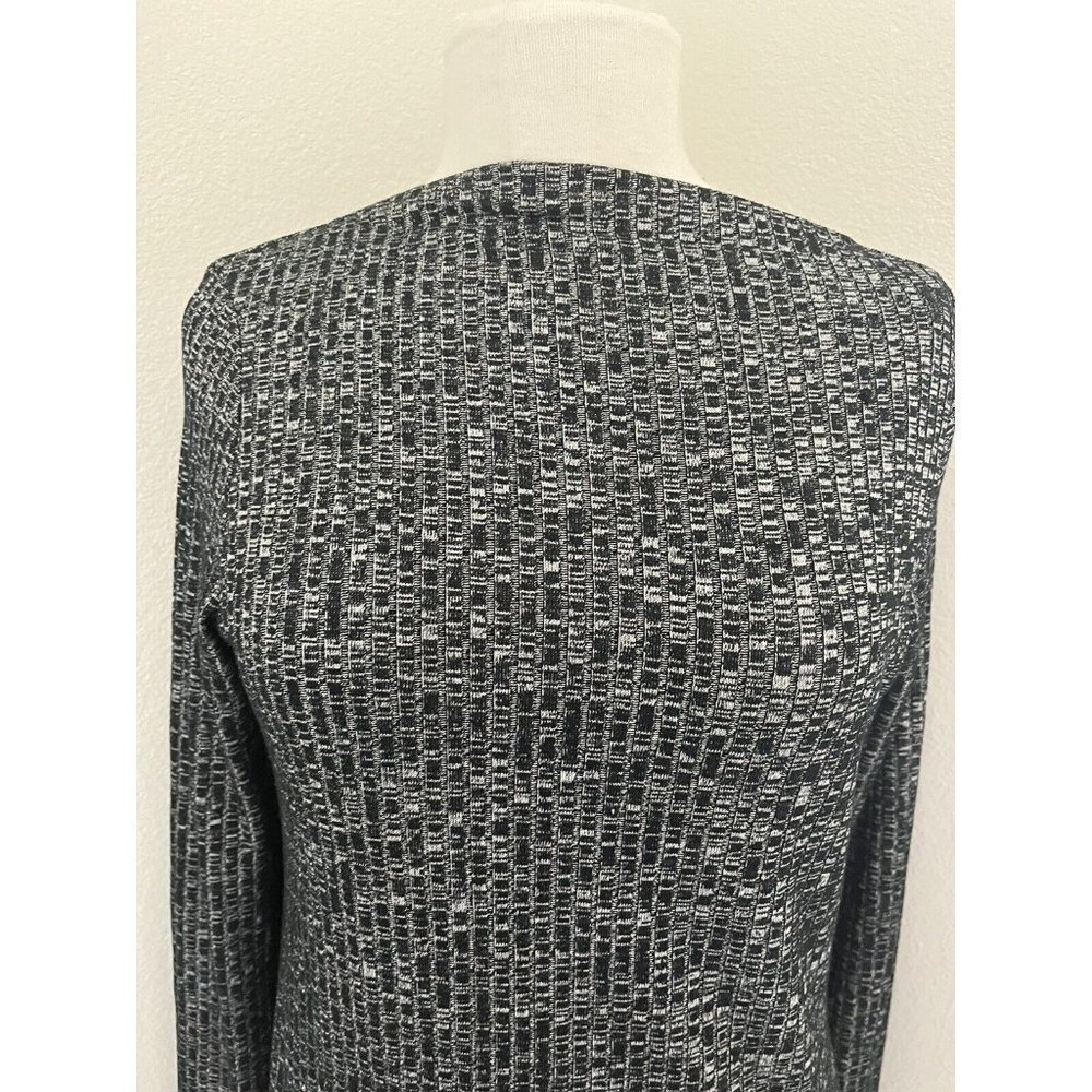 Zara Women's size medium top boat neck side vents New knit black & gray - Picture 2 of 6